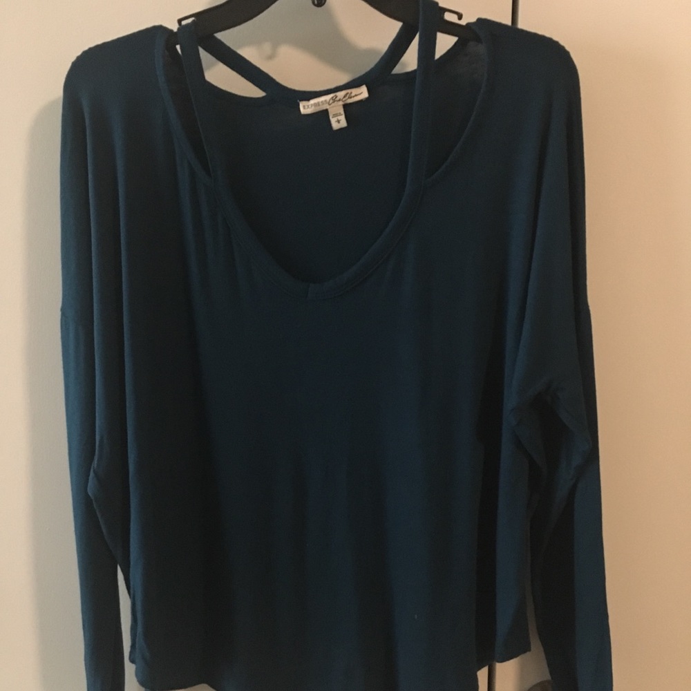 Express, cutout, long-sleeved t-shirt